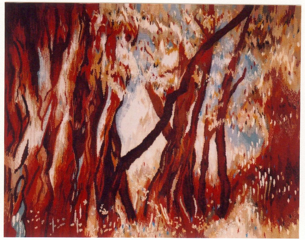 Ilustracja 1: Tkanina: Czerwone drzewa