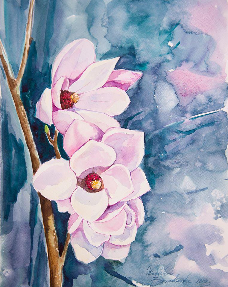 Ilustracja 5: Akwarela magnolia.